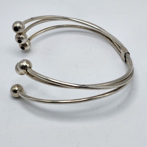 Italy 925 three bracelets trio connected in back Adjustable! STERLING SILVER 3 - Picture 8 of 9